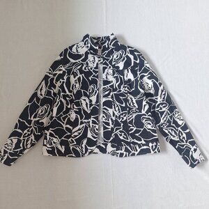 💙 Coldwater Creek Artsy 100% Cotton Jacket Size L Preppy Contemporary